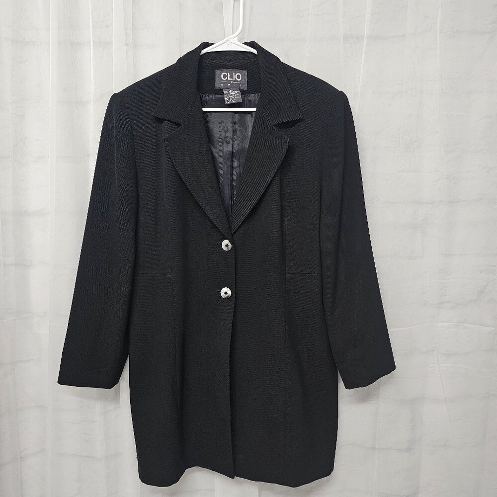 Clio Blazer Black Single-Breasted Office 14